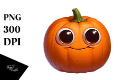 Funny Pumpkin Digital Painting, PNG Product Image 1