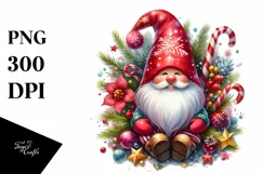 Washed Vibrant Christmas Gnome PNG Product Image 1