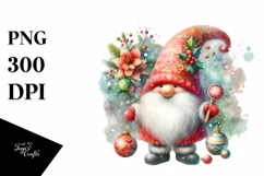 Washed Vibrant Christmas Gnome PNG Product Image 1