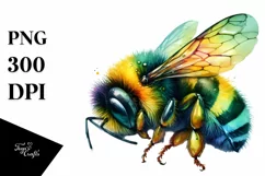Cute Baby Bee Sleeping in Flower PNG Product Image 1