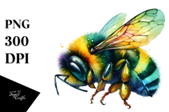 Cute Baby Bee Sleeping in Flower PNG Product Image 1