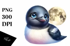 Colorful Bearded Seal Baby Moon | Sublimation | Clipart Product Image 1