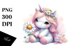 Pastel Baby Unicorn with Daisy Product Image 1