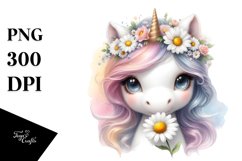 Pastel Baby Unicorn with Daisy Product Image 3