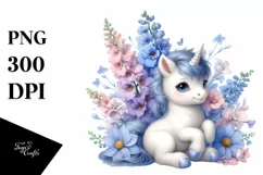 Pastel Baby Unicorn with Delphinium Product Image 1