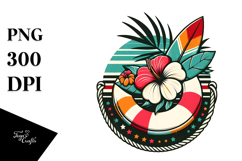 Retro Tropical Beach Waves PNG Product Image 1