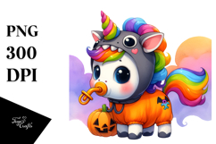 Baby Unicorn Halloween Clipart Product Image 1