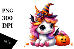 Baby Unicorn Halloween Clipart Product Image 1
