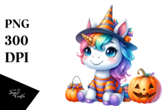 Baby Unicorn Halloween Clipart Product Image 1