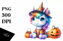 Baby Unicorn Halloween Clipart Product Image 1
