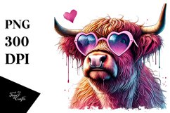 Pink Cow with Sunglasses PNG Product Image 1