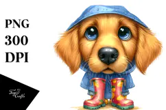 Golden Retriever Summer Sticker Clipart Product Image 1