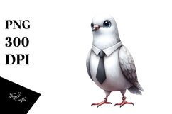 Standing Dove Watercolor Clipart Product Image 1