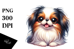 Watercolor Cute Japanese Chin PNG Product Image 1
