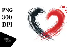 Simple Paintbrush Style Heart, PNG Product Image 1