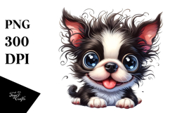 Happy Cartoon Boston Terrier PNG Product Image 1