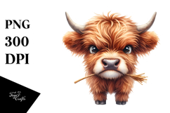 Cow with Hay Straw PNG Product Image 1