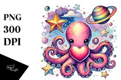 Colorful Octopus on Star PNG Product Image 1