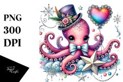 Colorful Octopus on Star PNG Product Image 1