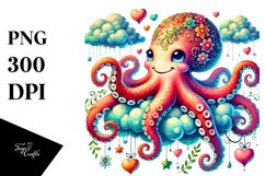 Adorned Octopus Watercolour Painting Product Image 1