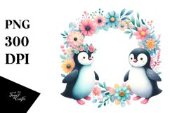 Colorful Penguinfloral Frame Product Image 3