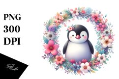 Colorful Penguinfloral Frame Product Image 1