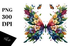 Abstract Vibrant Butterfly PNG Product Image 3