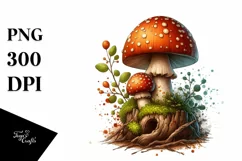 Detailed Stained Mushroom PNG Product Image 1