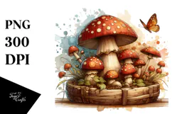 Wooden Stained Mushroom PNG Product Image 1