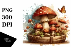 Wooden Stained Mushroom PNG Product Image 1