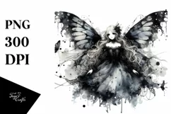 Washed Watercolor Gothic Fairy, High-Res PNG Product Image 1