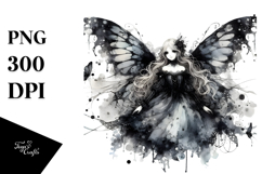 Washed Watercolor Gothic Fairy, High-Res PNG Product Image 1