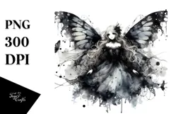 Washed Watercolor Gothic Fairy, High-Res PNG Product Image 1