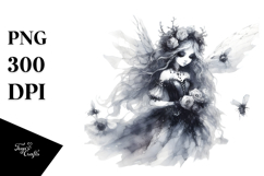 Washed Watercolor Gothic Fairy, High-Res PNG Product Image 1