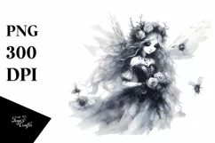 Washed Watercolor Gothic Fairy, High-Res PNG Product Image 3