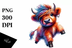 Baby Highland Cow Dancing PNG Product Image 3