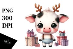 Watercolor Cow PNG Product Image 1