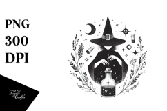 Gothic Witch with Magic Potion PNG Product Image 1