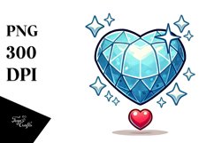 Cartoon Heart of Diamonds PNG Product Image 1