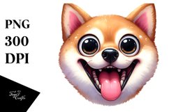 Crazy Funny Shiba Inu | Watercolor Clipart Product Image 3