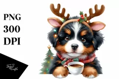 Watercolor Bernese Mountain Dog PNG Product Image 3