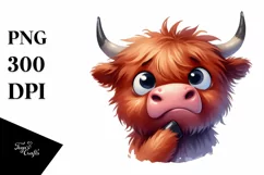 Funny Highland Cow, Transparent PNG Product Image 1