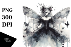 Washed Watercolor Gothic Fairy, High-Res PNG Product Image 1