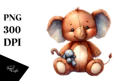 Colorful Plush Elephant PNG Product Image 1