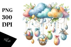 Cloud with Easter Eggs PNG Product Image 1