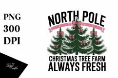 Retro North Pole Christmas Farm Png Product Image 1