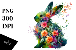Vibrant Bunny with Abstract Design, PNG Product Image 1