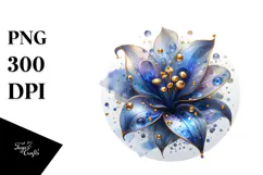 Glossy Lobelia Watercolor Splash PNG Product Image 1
