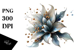 Glossy Lobelia Watercolor Splash PNG Product Image 1