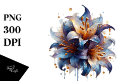 Glossy Lobelia Watercolor Splash PNG Product Image 1